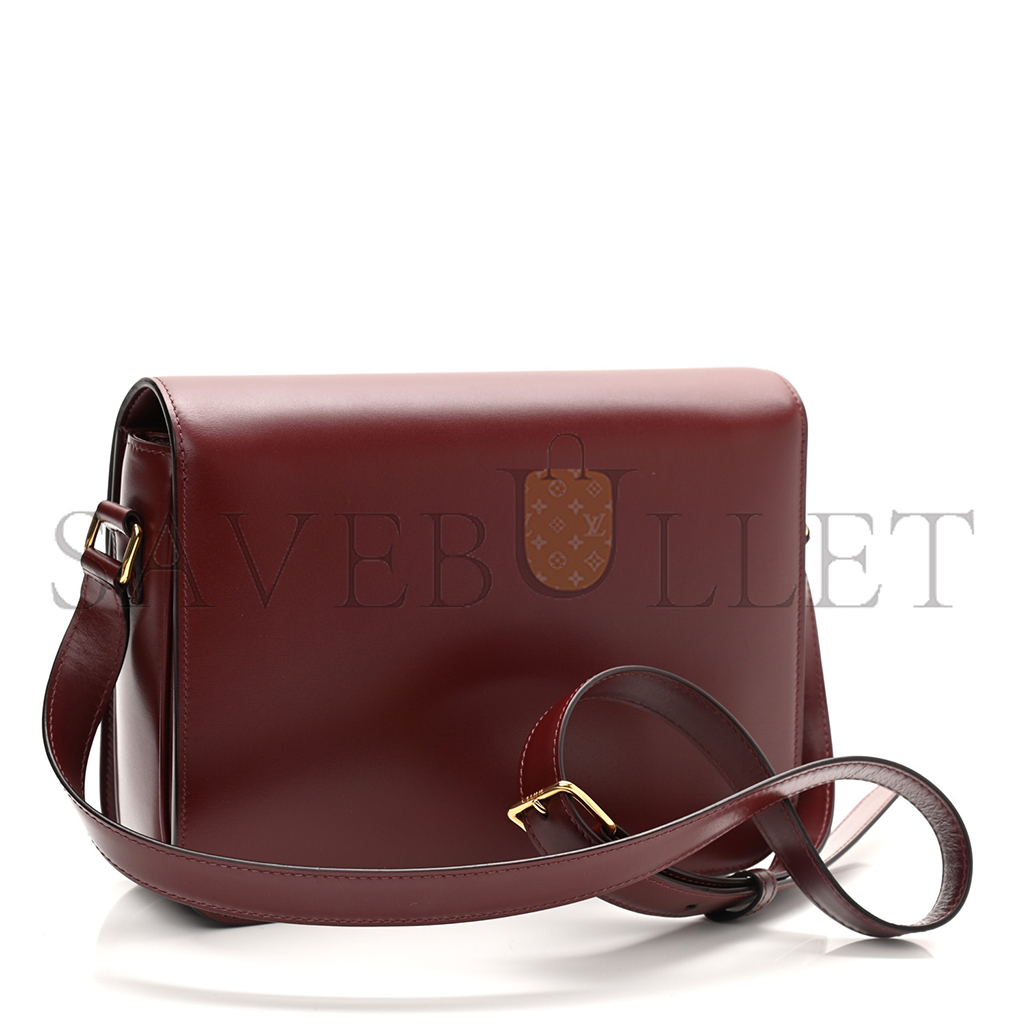 CELINE SHINY CALFSKIN MEDIUM TRIOMPHE LIGHT BURGUNDY (23*15*5cm)
