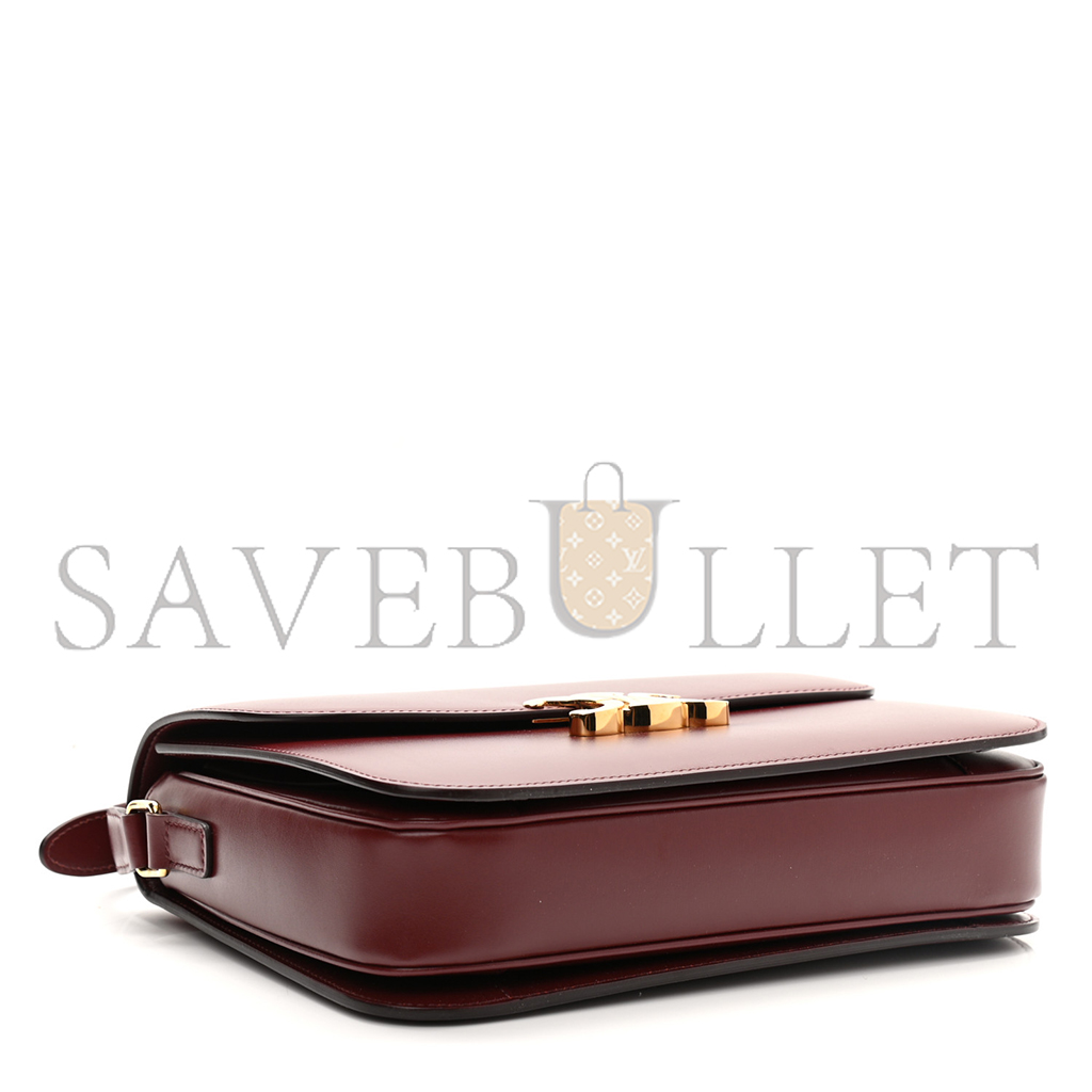 CELINE SHINY CALFSKIN MEDIUM TRIOMPHE LIGHT BURGUNDY (23*15*5cm)