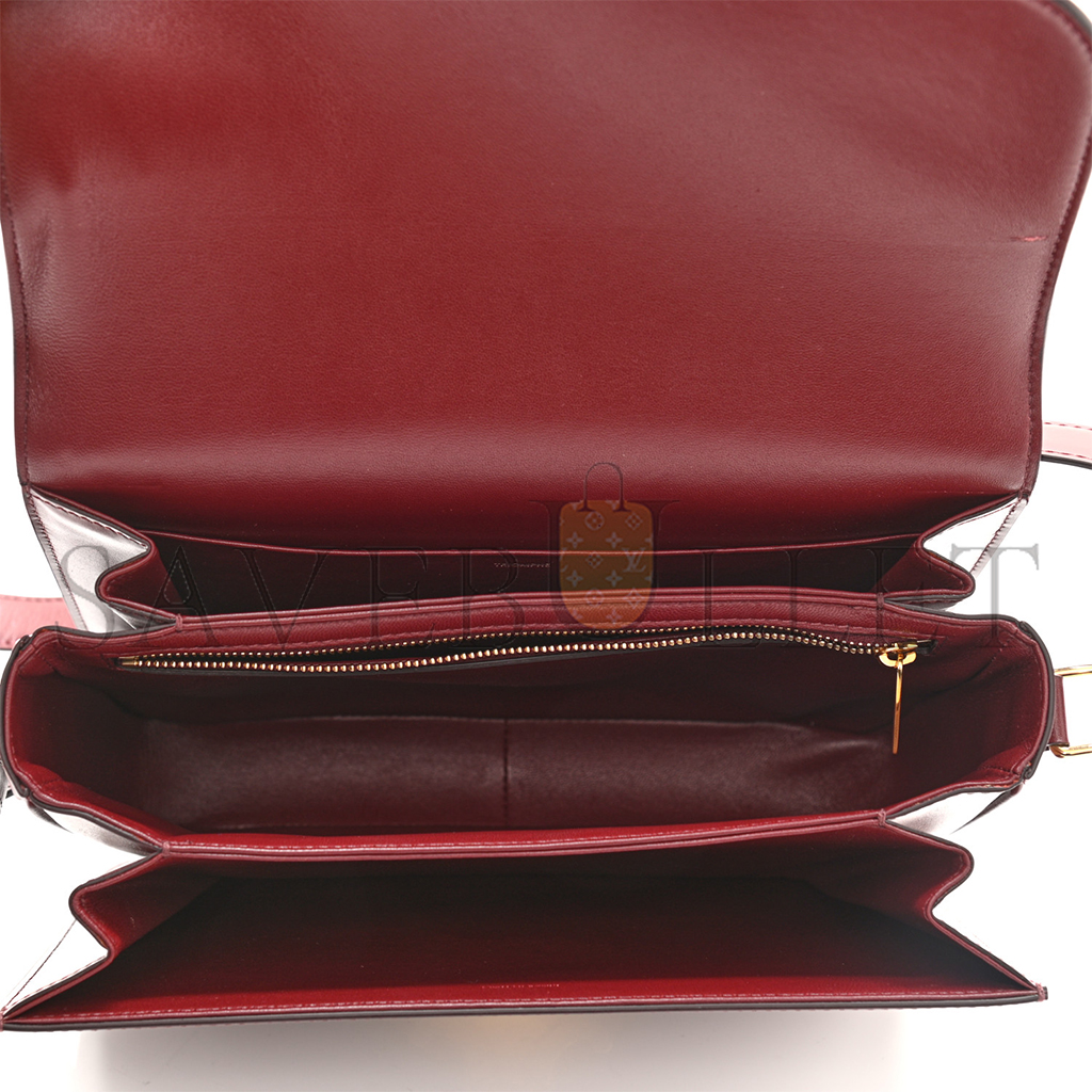 CELINE SHINY CALFSKIN MEDIUM TRIOMPHE LIGHT BURGUNDY (23*15*5cm)