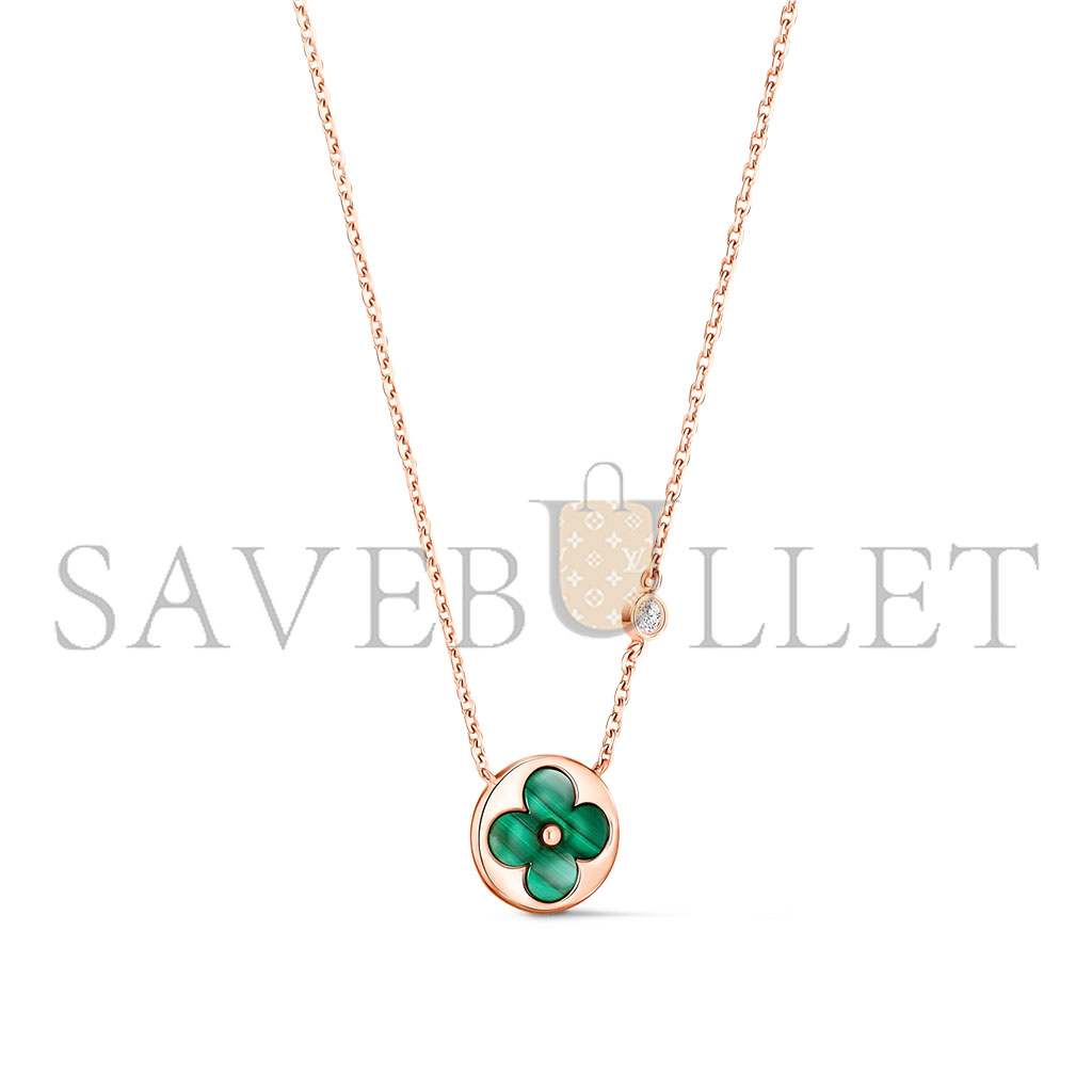 LOUIS VUITTON COLOUR BLOSSOM BB SUN PENDANT, PINK GOLD, MALACHITE AND DIAMOND Q93619