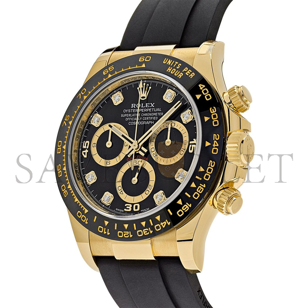 ROLEX DAYTONA 40MM WATCH DIAMOND-ENCRUSTED BLACK DIAL WATCH 116518LN