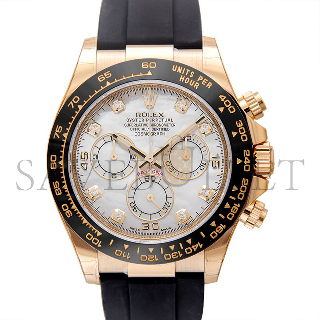 ROLEX DAYTONA 18CT YELLOW GOLD MOTHER OF PEARL DIAL DIAMONDS 40MM WATCH 116518LN