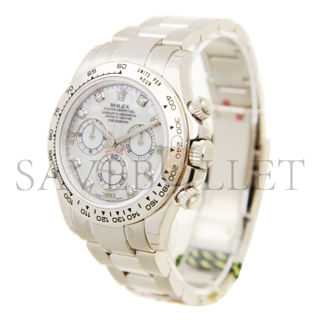 ROLEX DAYTONA WHITE GOLD DIAL 40MM WATCH 116509