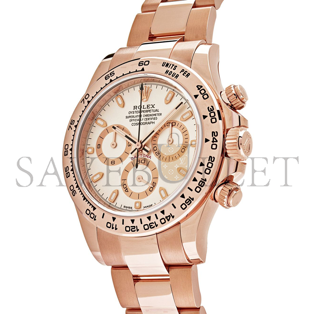 ROLEX DAYTONA 18CT EVEROSE GOLD AUTOMATIC IVORY DIAL 40MM WATCH 116505-0005