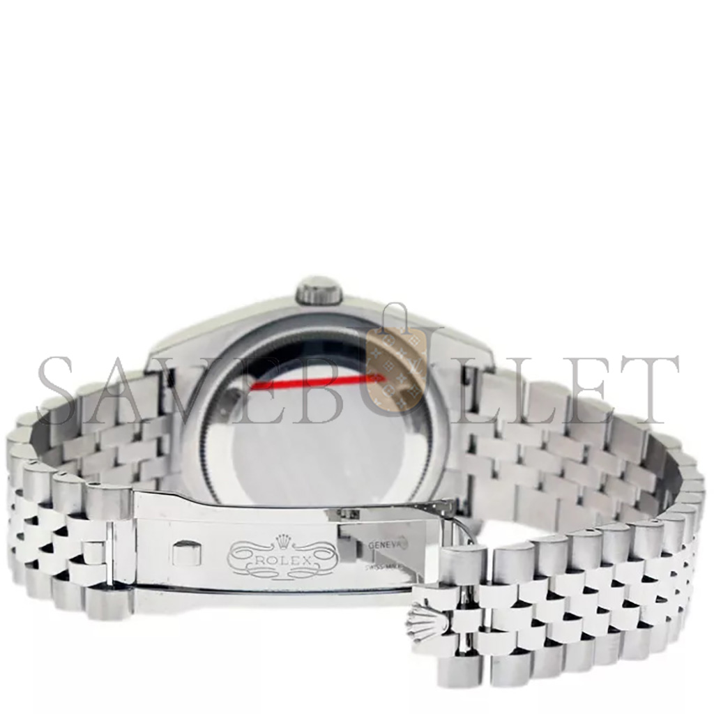 ROLEX DATEJUST BLACK DIAL STAINLESS STEEL JUBILEE BRACELET AUTOMATIC 36MM WATCH 116200