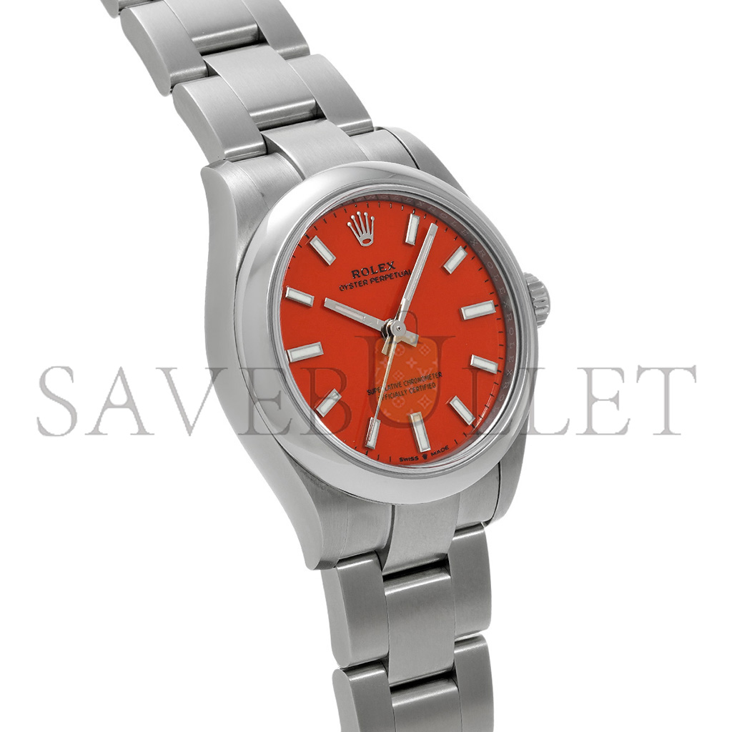 ROLEX OYSTER PERPETUAL CORAL RED 31MM WATCH 277200