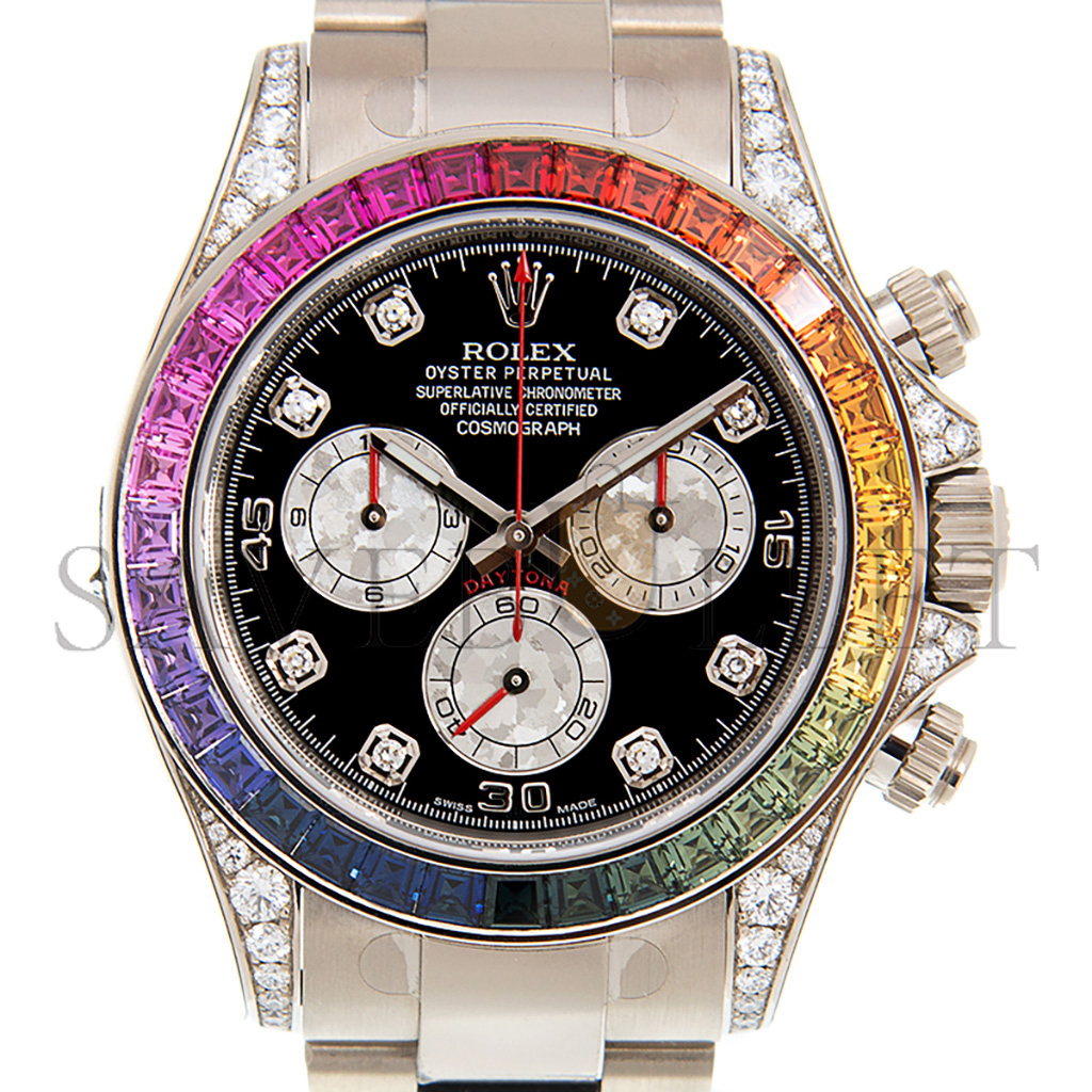 ROLEX DAYTONA RAINBOW SAPPHIRE 18K WHITE GOLD 40MM WATCH 116599RBOW-0003