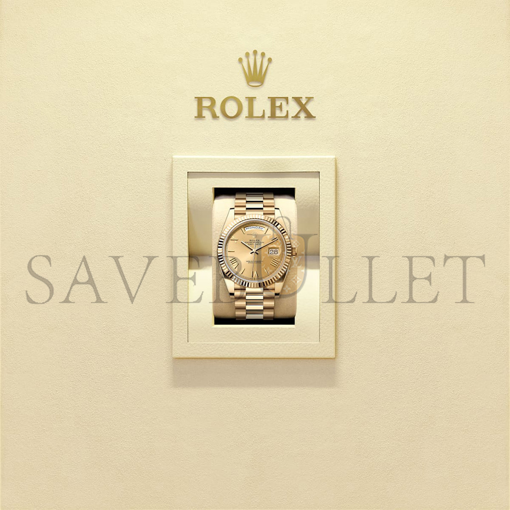 ROLEX DAY-DATE 40 OYSTER, 40 MM, YELLOW GOLD WATCH 228238-0006