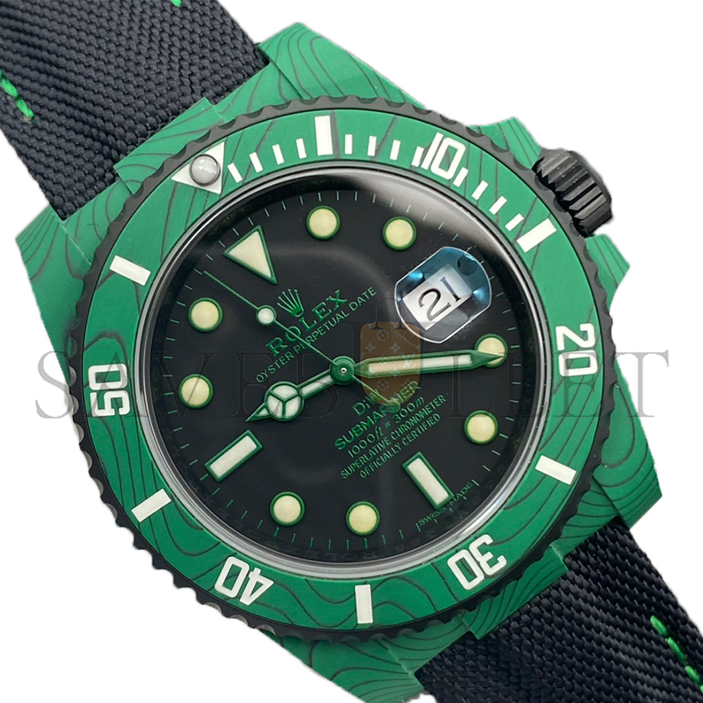 ROLEX SUBMARINER DIW CARBONO VERDE 41MM WATCH 116610