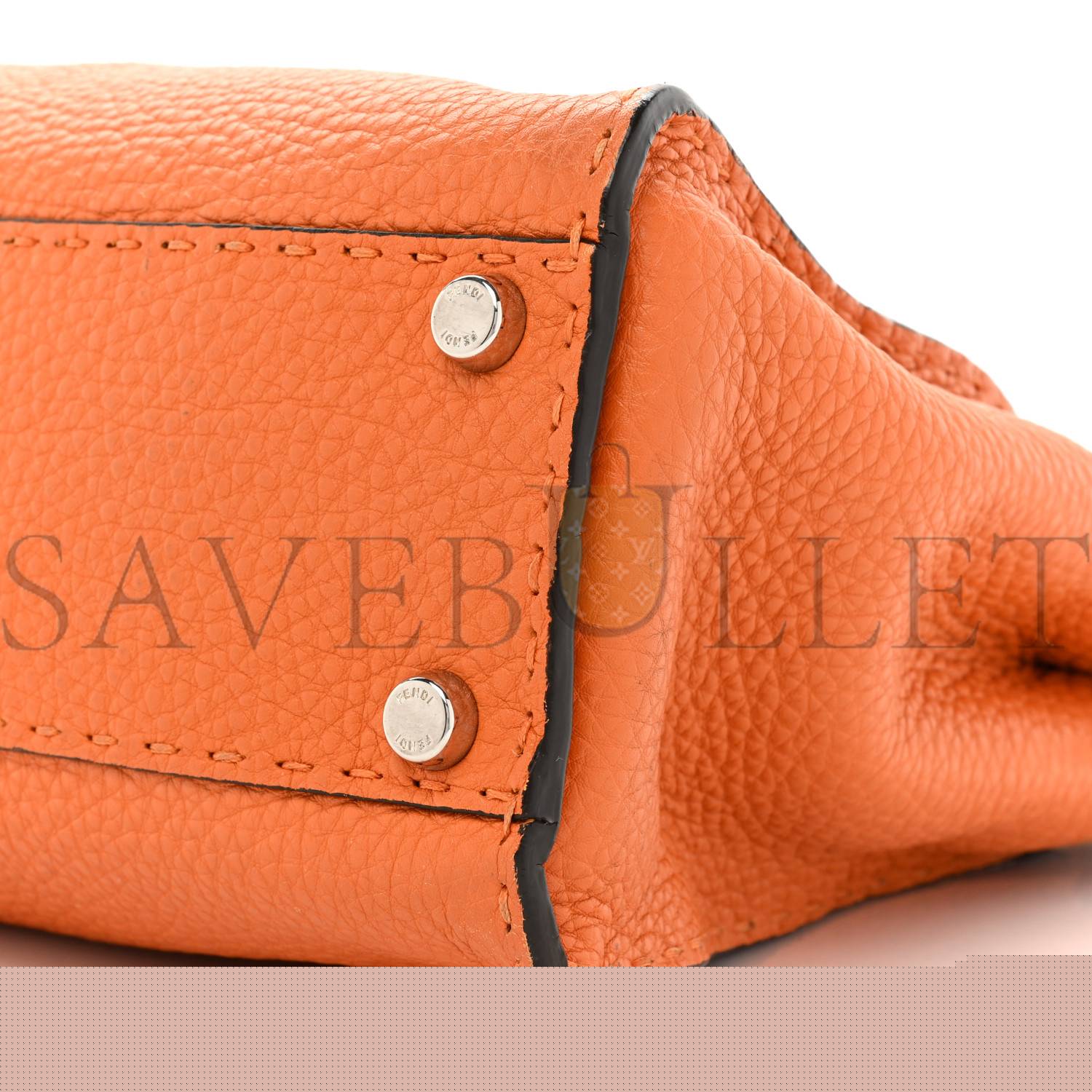 FENDI CUOIO ROMANO SELLERIA BI-COLOR MEDIUM PEEKABOO ICONIC SATCHEL ORANGE STONE (34*26*13cm)