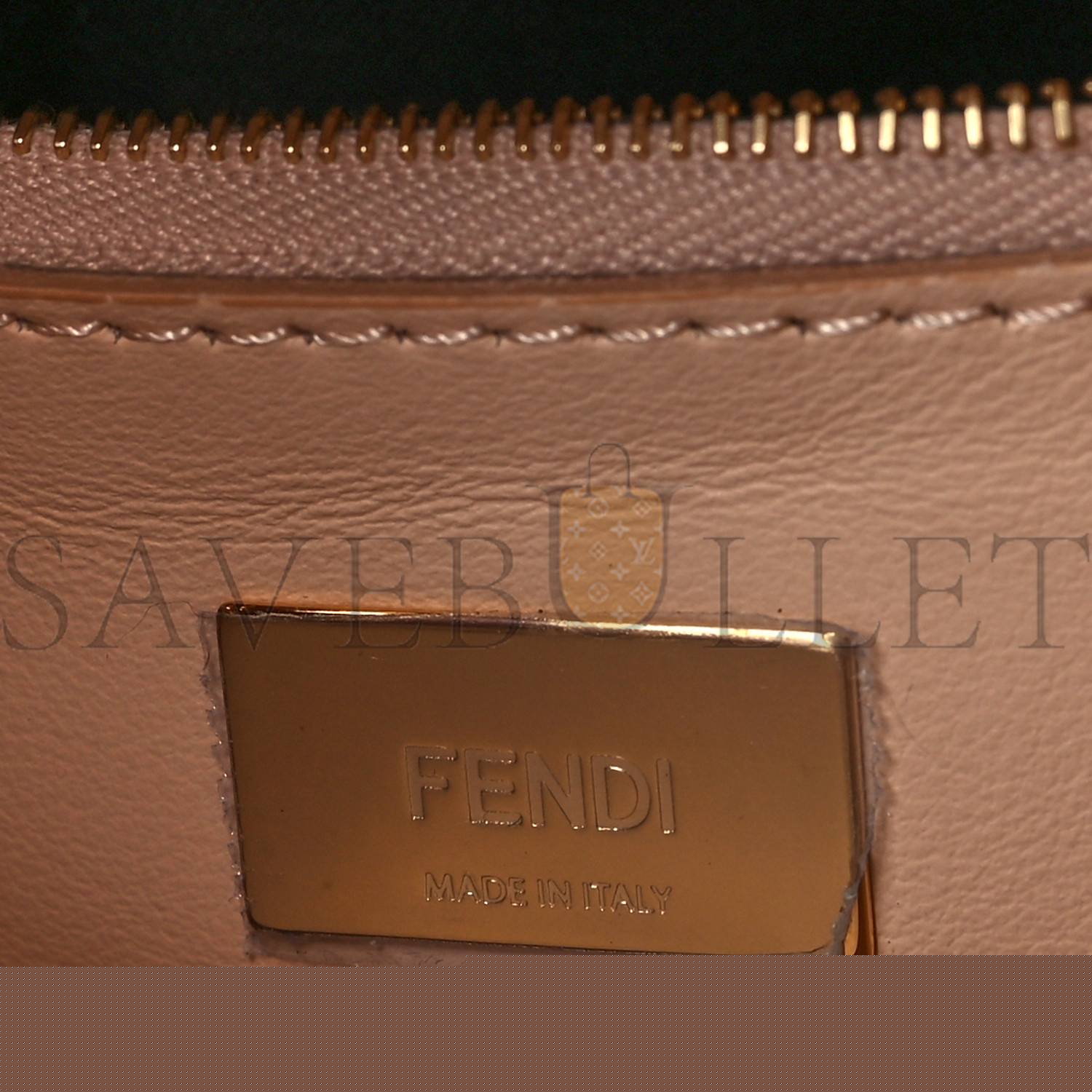 FENDI VITELLO GRACE INTRECCIO MINI PEEKABOO ICONIC SATCHEL LIGHT ROSE (23*18*10cm)