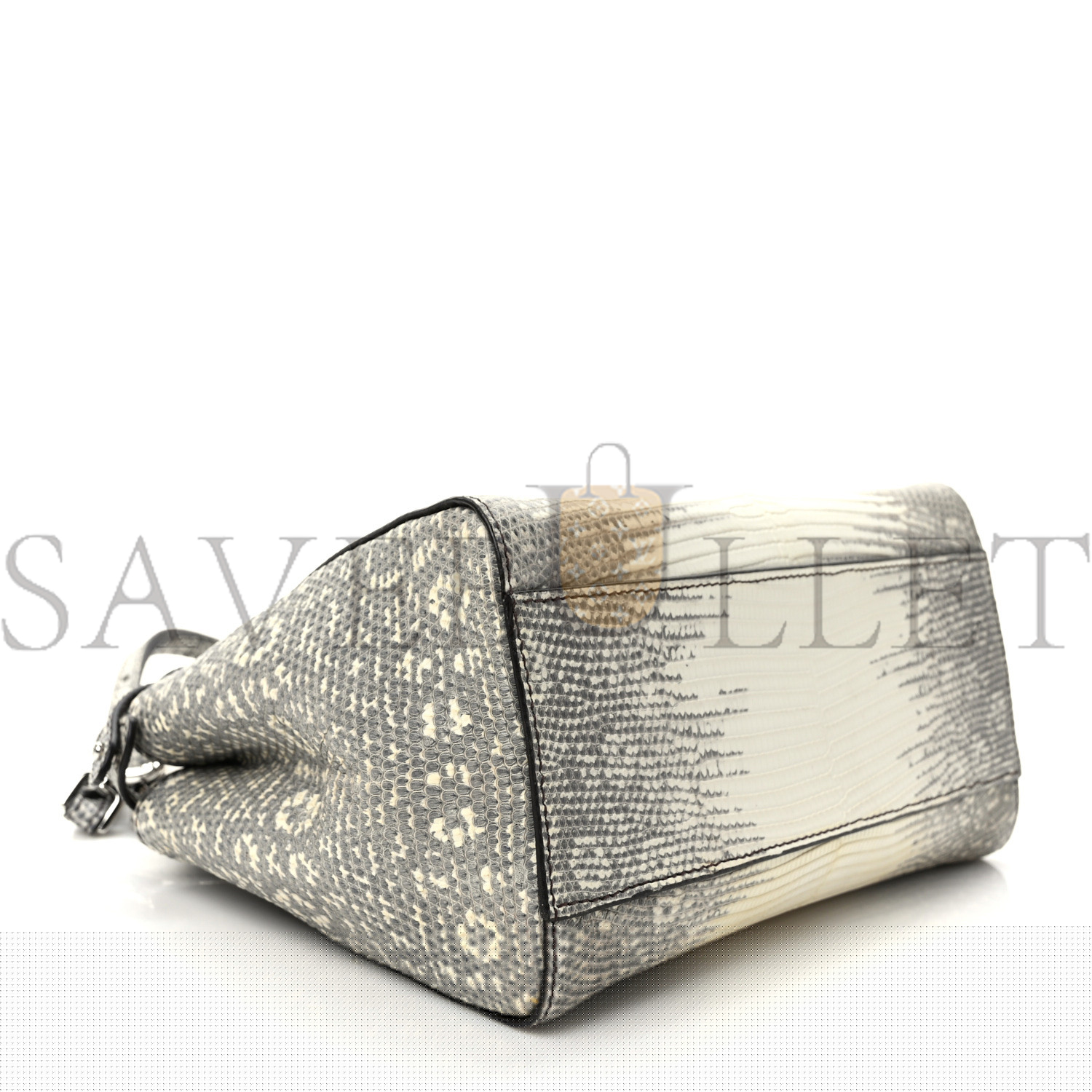 FENDI LIZARD TOGO SHINY NAPPA MINI PEEKABOO ICONIC SATCHEL ROCCIA (23*18*12cm)
