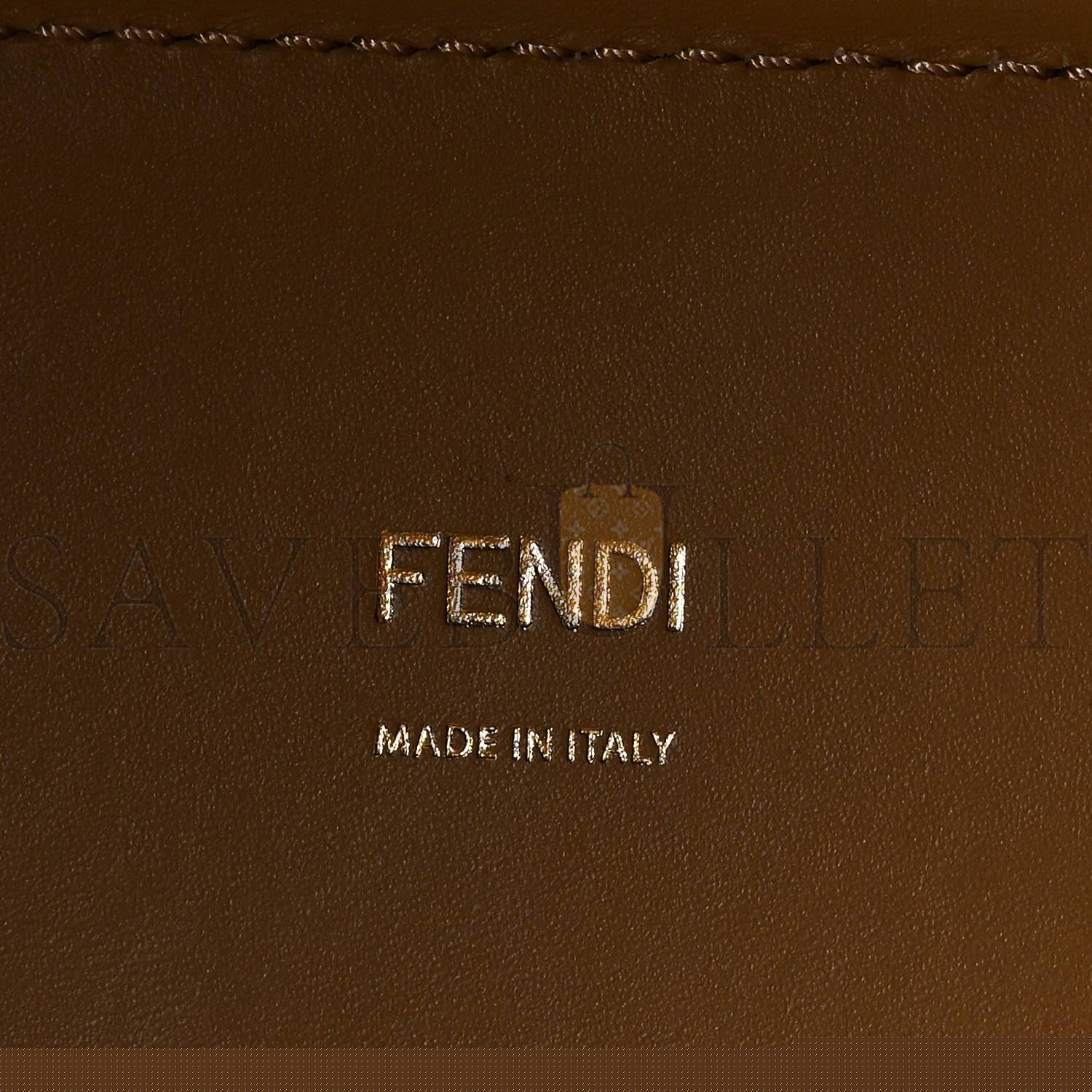 FENDI VITELLO KING PLEXIGLASS LOGO EMBOSSED MEDIUM FENDI SUNSHINE SHOPPER TOTE MIELE SCURO (36*30*16cm)