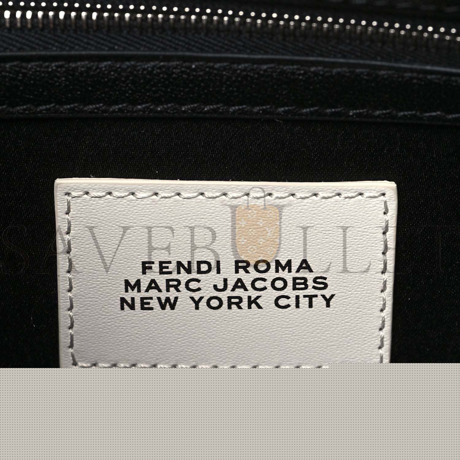 FENDI X MARC JACOBS NAPPA LOGO MEDIUM BAGUETTE BLACK (27*15*6cm)