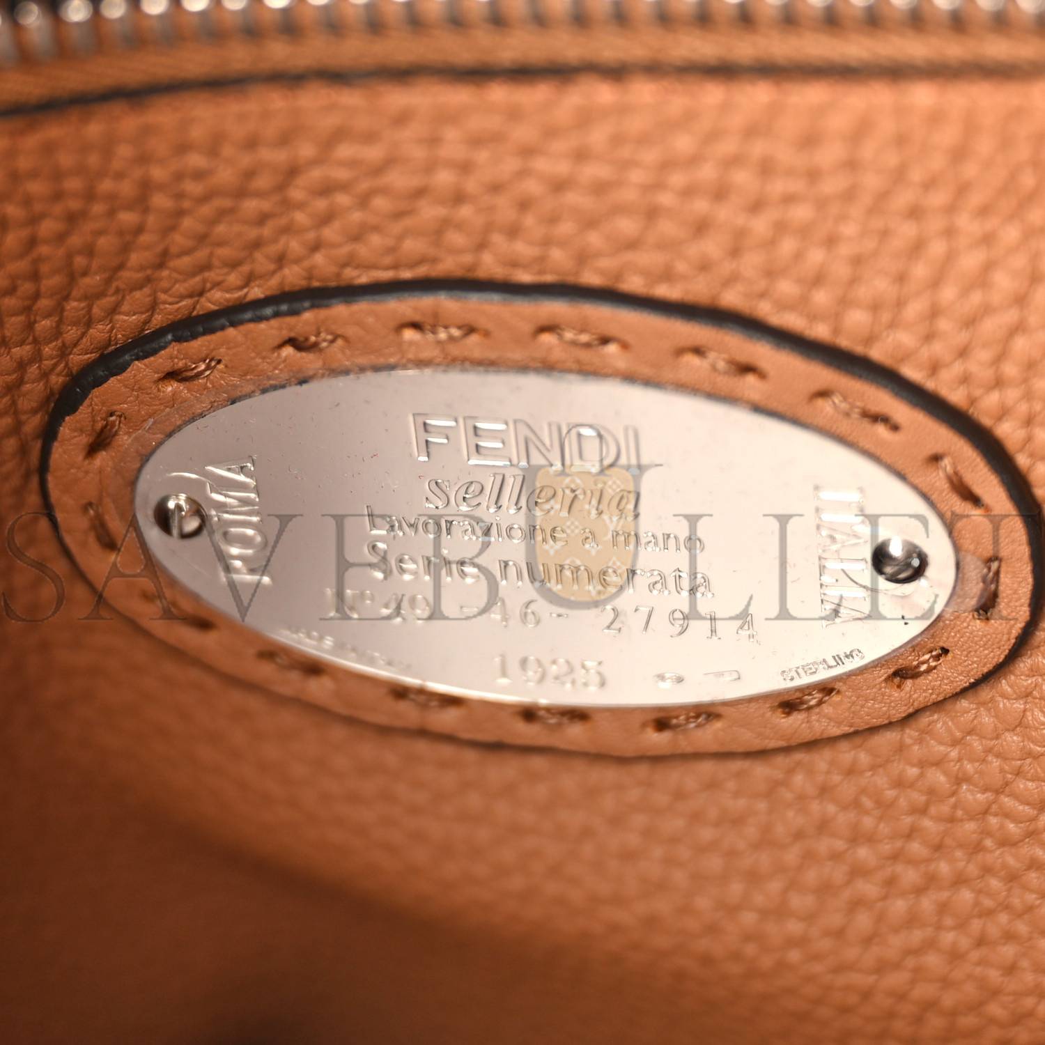 FENDI CUOIO ROMANO SELLERIA BI-COLOR PEEKABOO ICONIC SATCHEL BLACK MOU (39*30*18cm)