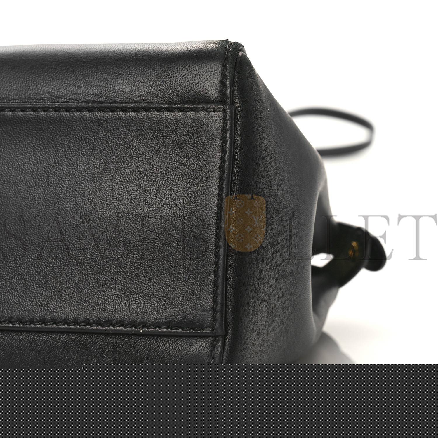 FENDI NAPPA MINI PEEKABOO ICONIC SATCHEL BLACK (23*17*11cm)