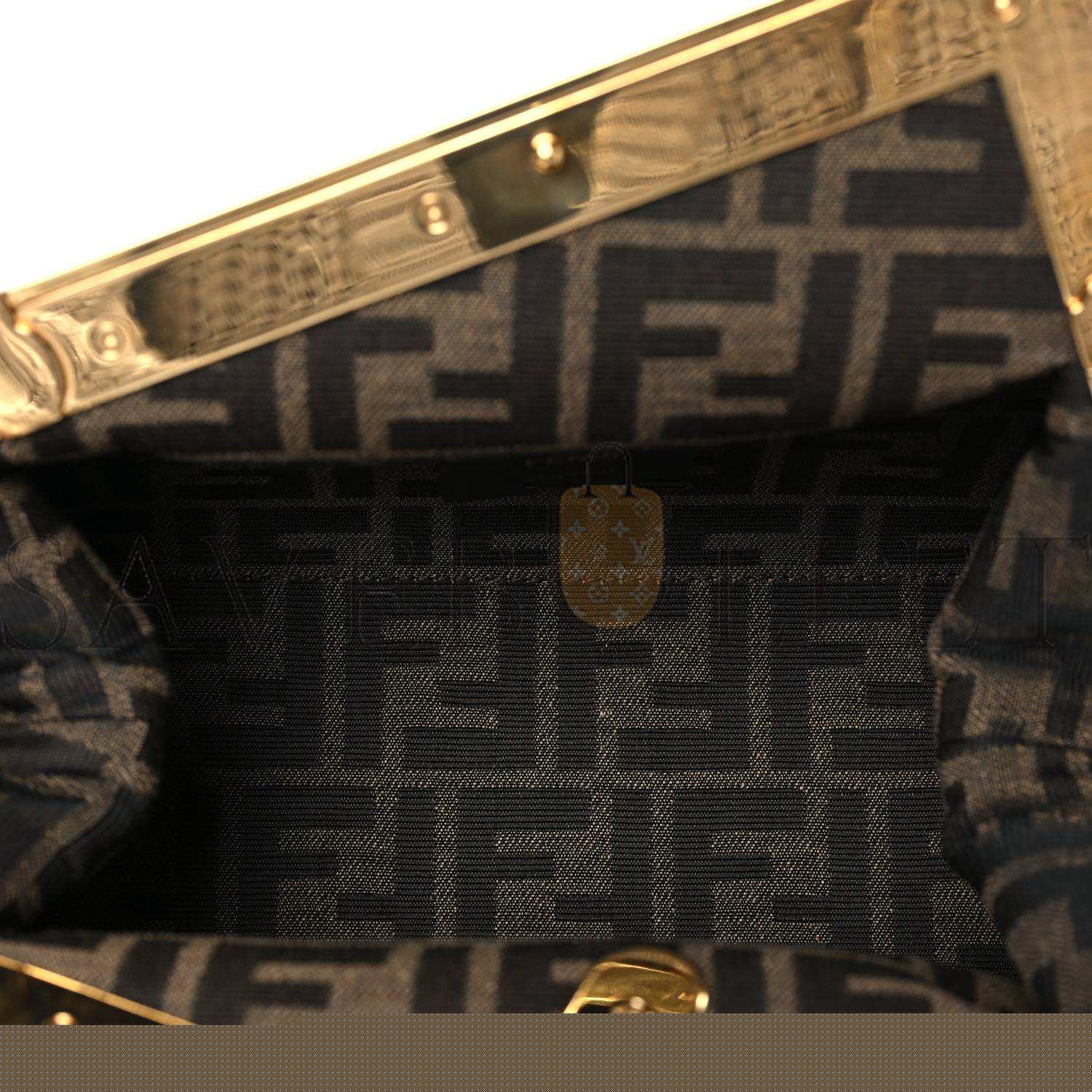 FENDI SHINY NAPPA SMALL FENDI FIRST BLACK (26*18*9.5cm)