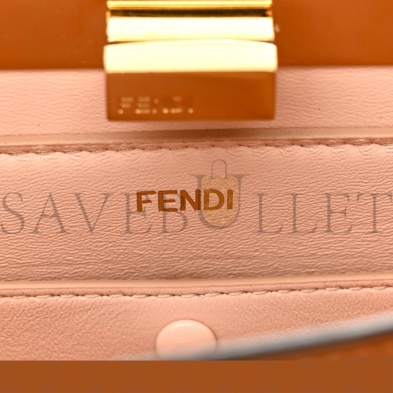 FENDI VITELLO KING LUXOR SHINY NAPPA MEDIUM PEEKABOO I SEE U EAST WEST SATCHEL BRANDY LIGHT ROSE (29*18*10cm)