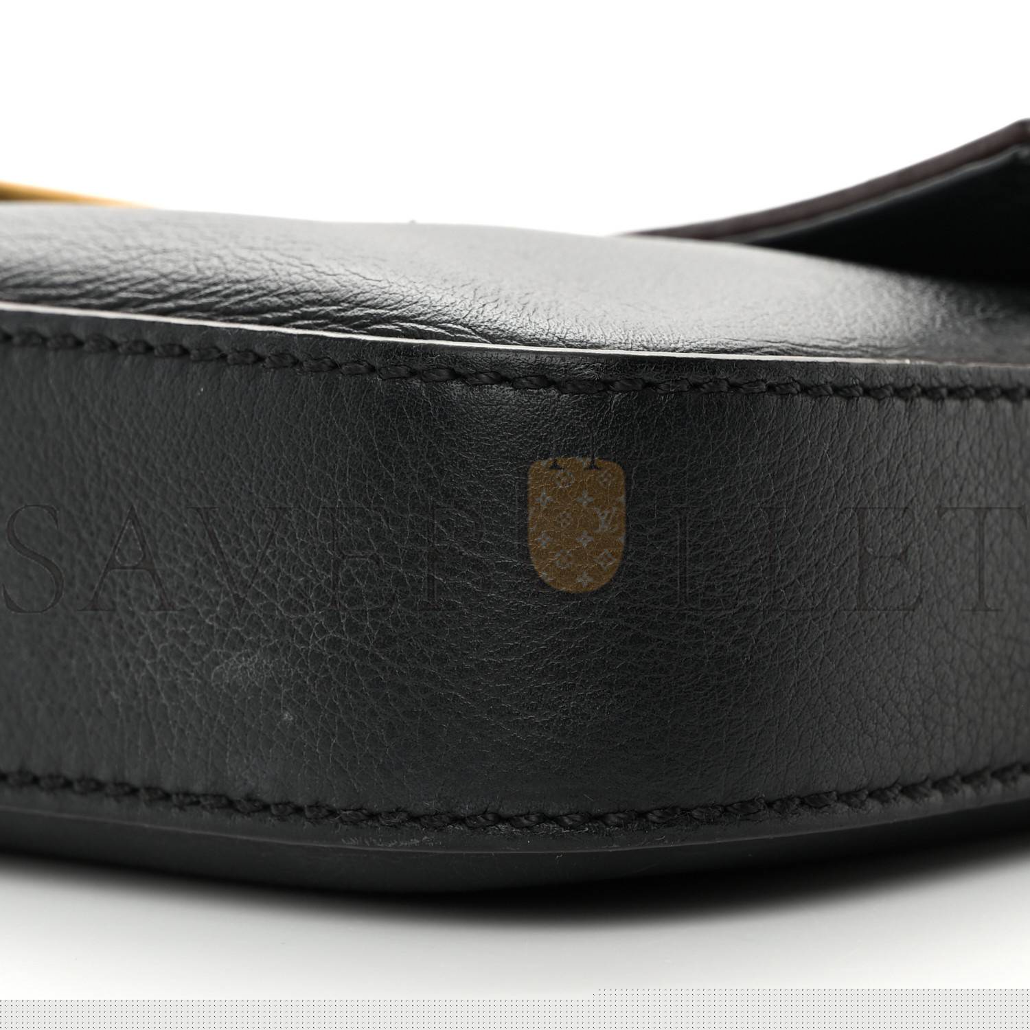 FENDI VITELLO FLAMINGO ENAMEL BAGUETTE BLACK (27*15*4cm)
