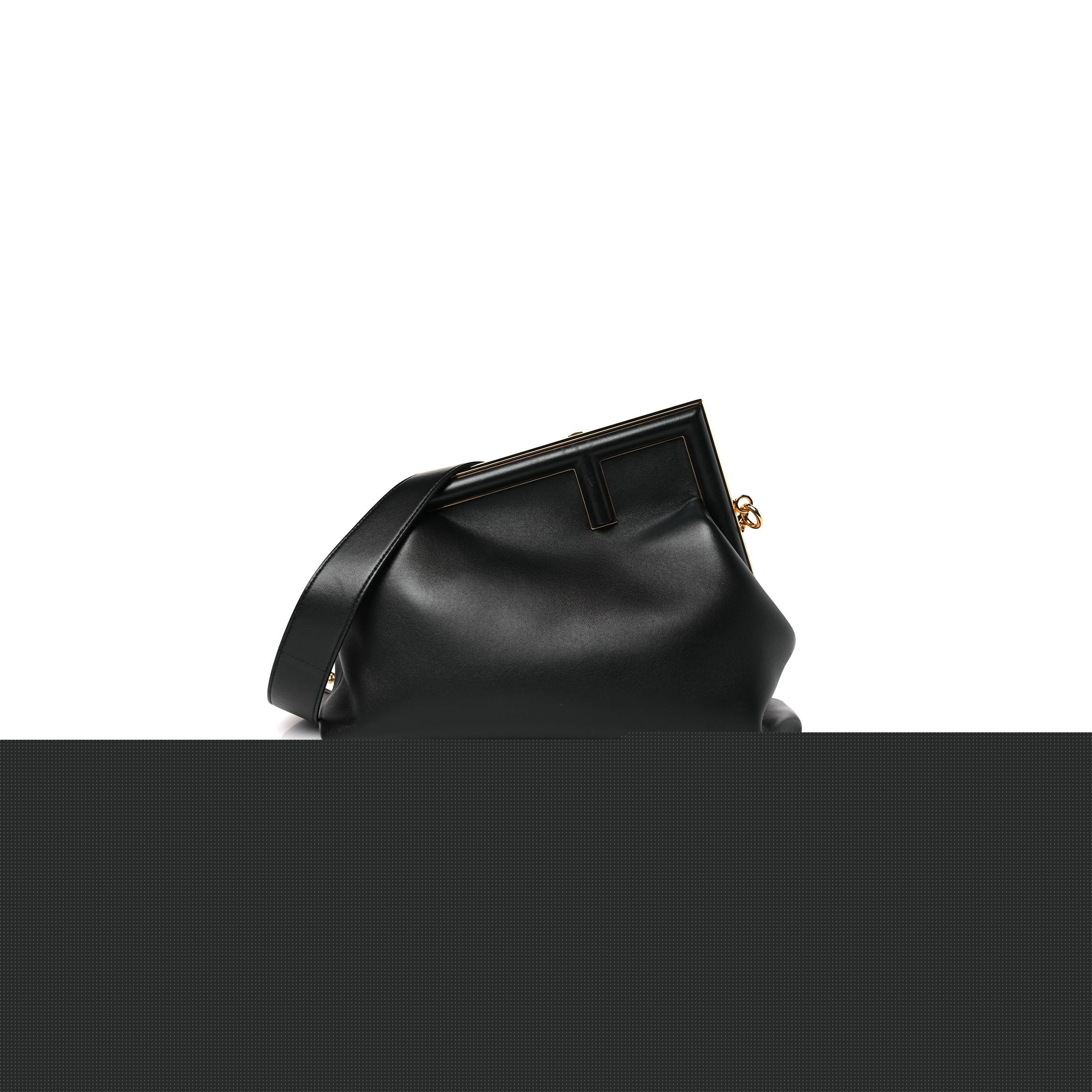 FENDI SHINY NAPPA MEDIUM FENDI FIRST BLACK (32.5*23.5*15cm)