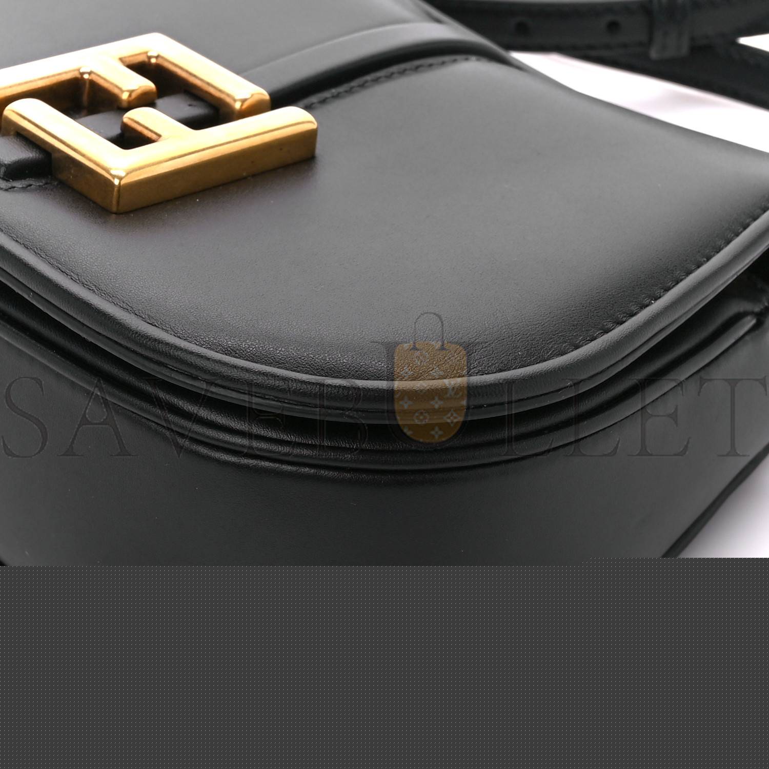 FENDI VITELLO DOLCE CRYSTAL MINI BY THE WAY BOSTON BAG ARDESIA (19*13*9cm)