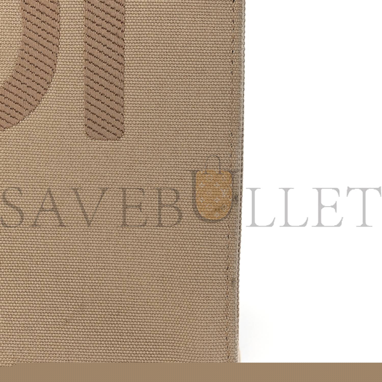 FENDI CANVAS VITELLO KING LOGO EMBROIDERED MEDIUM FENDI SUNSHINE SHOPPER TOTE SAND GHIANDA (35*30*15cm)