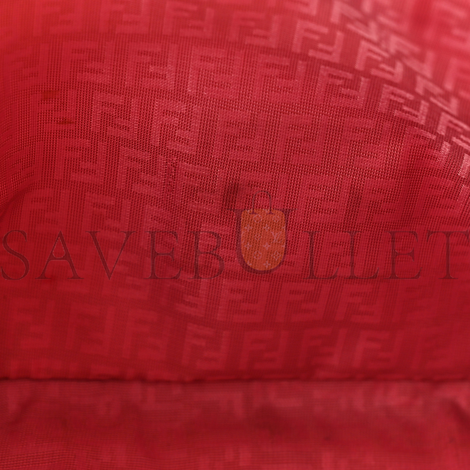 FENDI NAPPA LOGO EMBOSSED BAGUETTE RED (27*15*6cm)