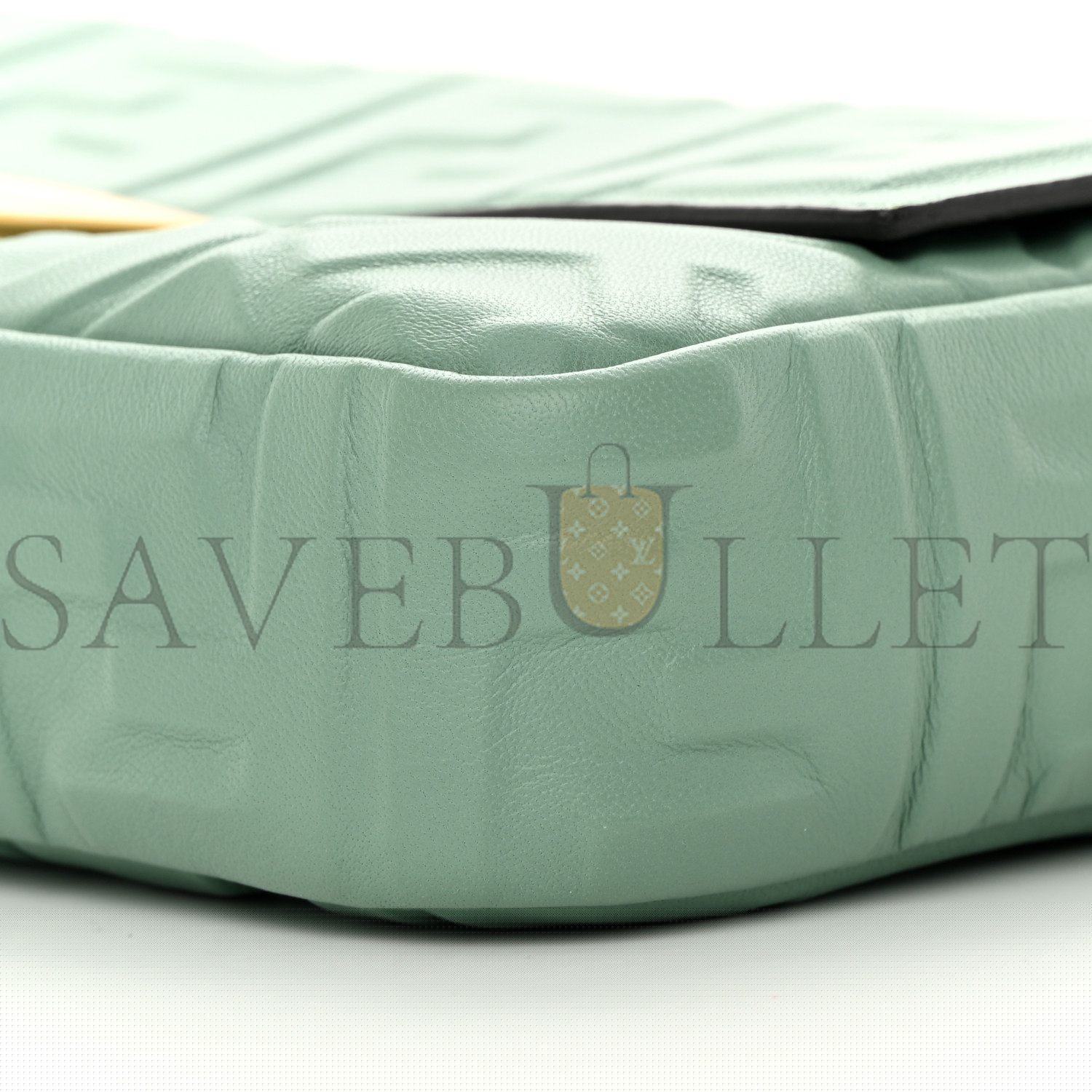 FENDI NAPPA FF 1974 EMBOSSED BAGUETTE MENTA (27*15*6cm)