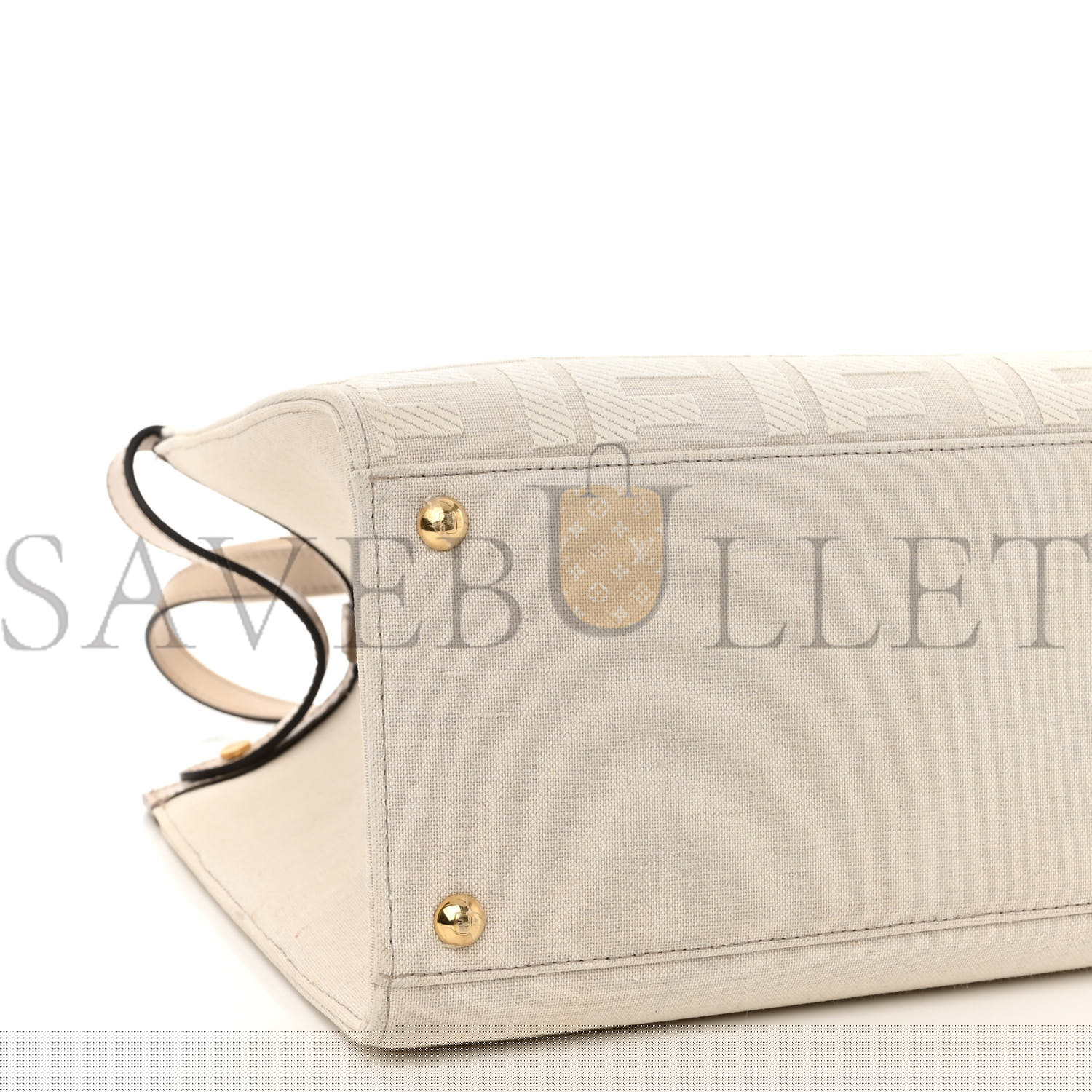 FENDI CANVAS VITELLO KING FF EMBROIDERED MEDIUM PEEKABOO X-TOTE POUDRE (41*29*15cm)