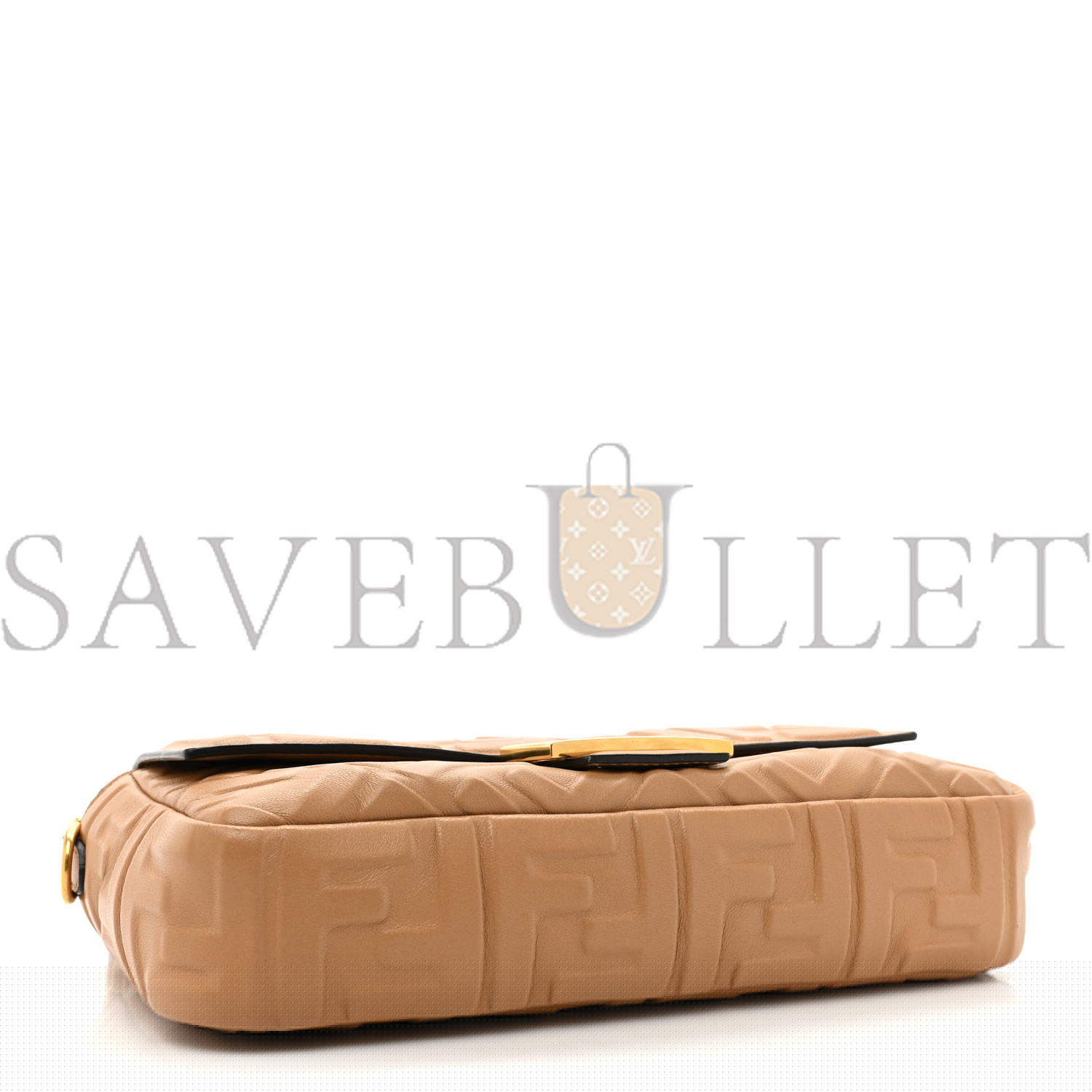 FENDI NAPPA FF 1974 EMBOSSED BAGUETTE MIELE SCURO (27*16*5cm)