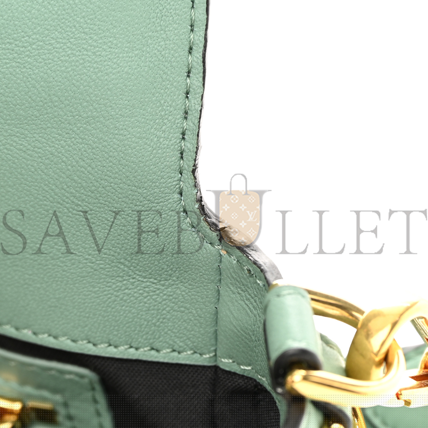 FENDI NAPPA FF 1974 EMBOSSED BAGUETTE MENTA (27*15*6cm)