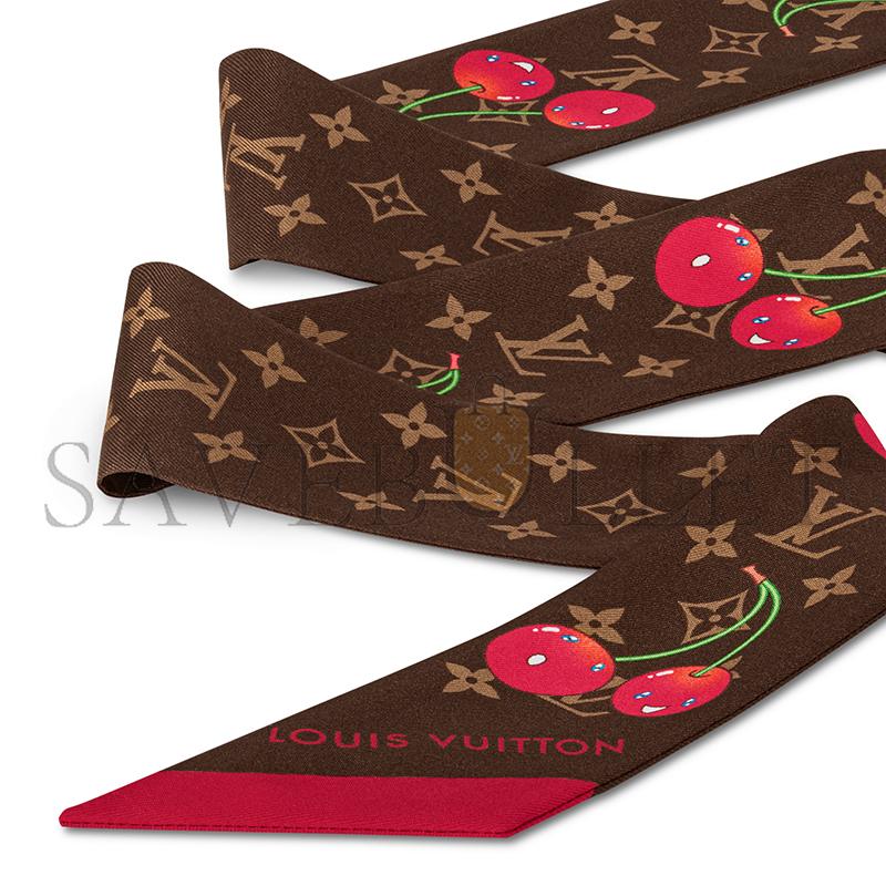 LOUIS VUITTON SCARF MURAKAMI LV X TM MONOGRAM CERISE BANDEAU M96085