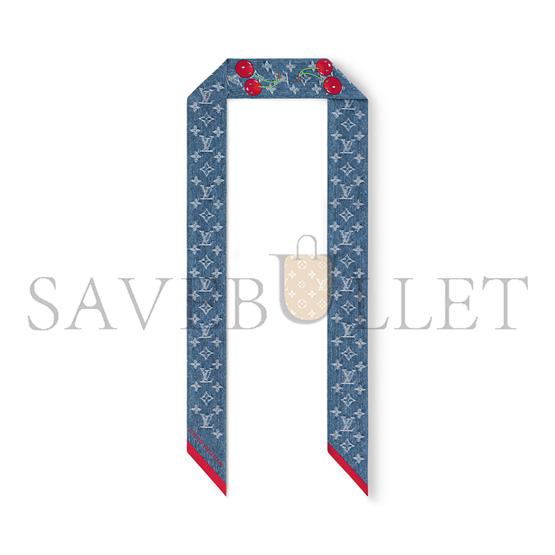 LOUIS VUITTON SCARF MURAKAMI LV X TM DENIM CERISE BANDEAU M96390