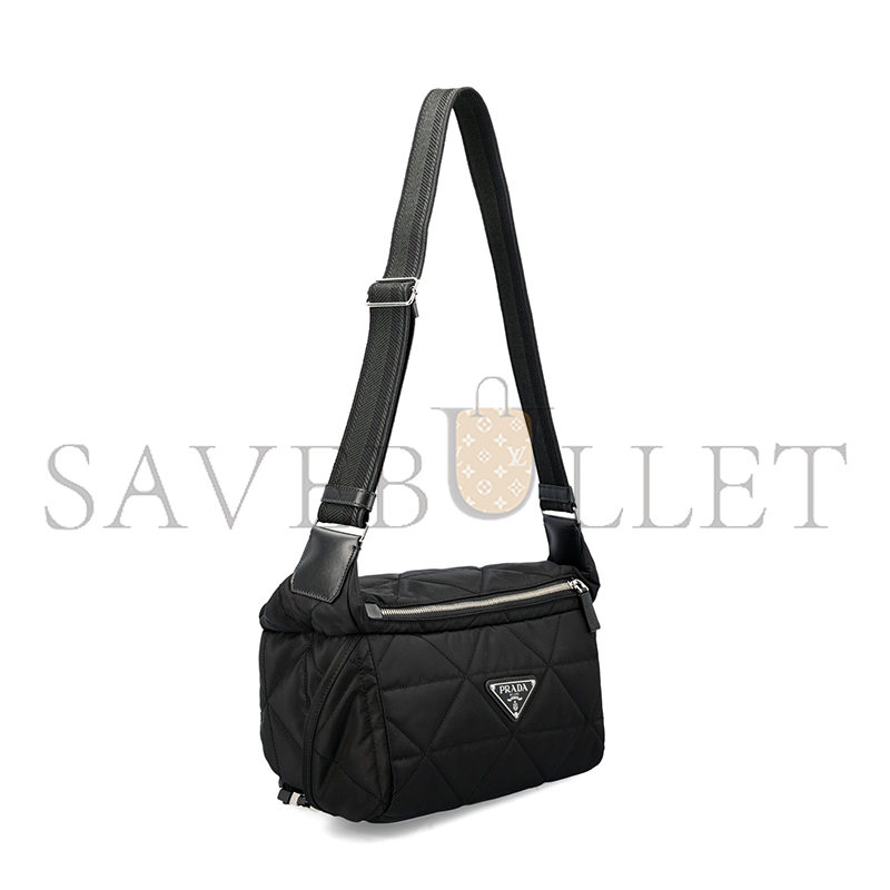 PRADA TRIANGLE LOGO PLAQUE PUFFER CROSSBODY BAG 2VH994 (27*15.5*14cm)