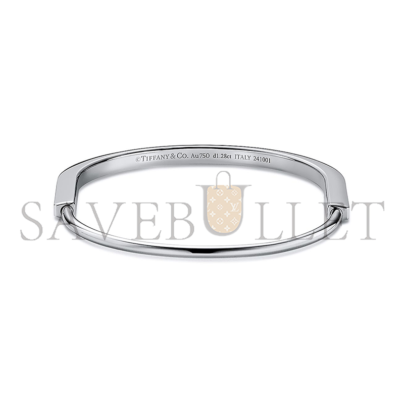 TIFFANY NARROW BANGLE IN WHITE GOLD WITH HALF PAVÉ DIAMONDS 74363938