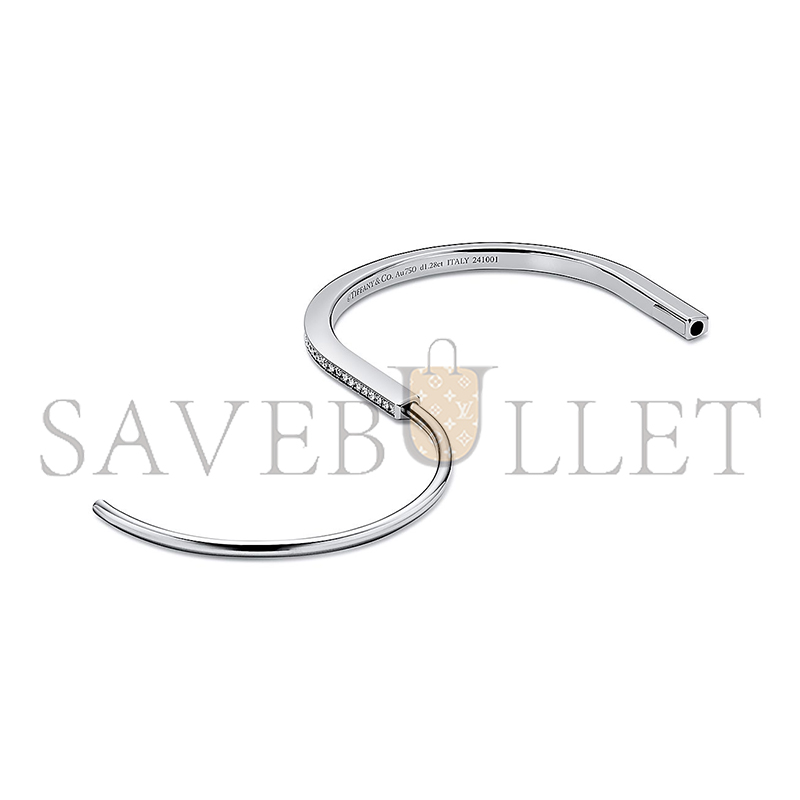 TIFFANY NARROW BANGLE IN WHITE GOLD WITH HALF PAVÉ DIAMONDS 74363938