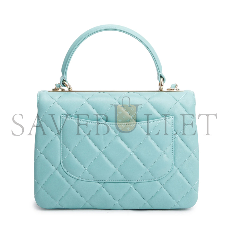 CHANEL LAMBSKIN QUILTED SMALL TRENDY TOP HANDLE BAG A92236 (25*17*12cm)