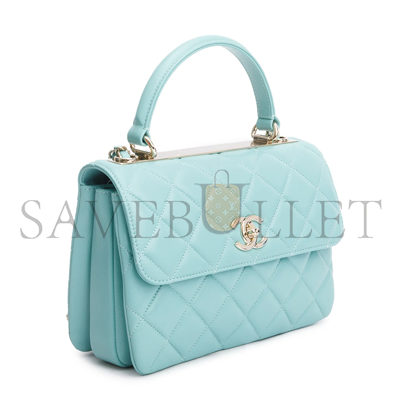 CHANEL LAMBSKIN QUILTED SMALL TRENDY TOP HANDLE BAG A92236 (25*17*12cm)