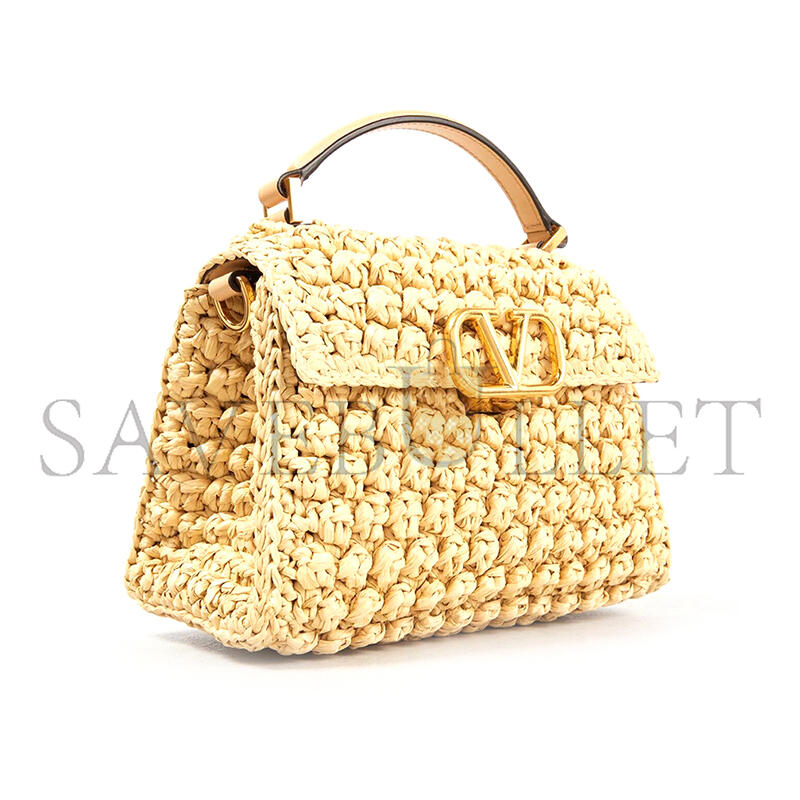 VALENTINO GARAVANI VSLING SMALL RAFFIA SHOULDER BAG (22*17*9cm)