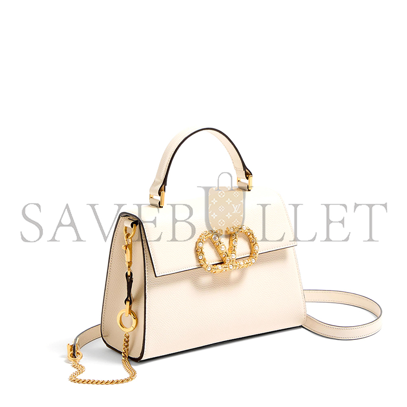 VALENTINO GARAVANI VSLING SMALL HANDBAG IN GRAINY CALFSKIN WITH JEWEL LOGO 7W2B0F53XPW_DYH (22*17*9cm)