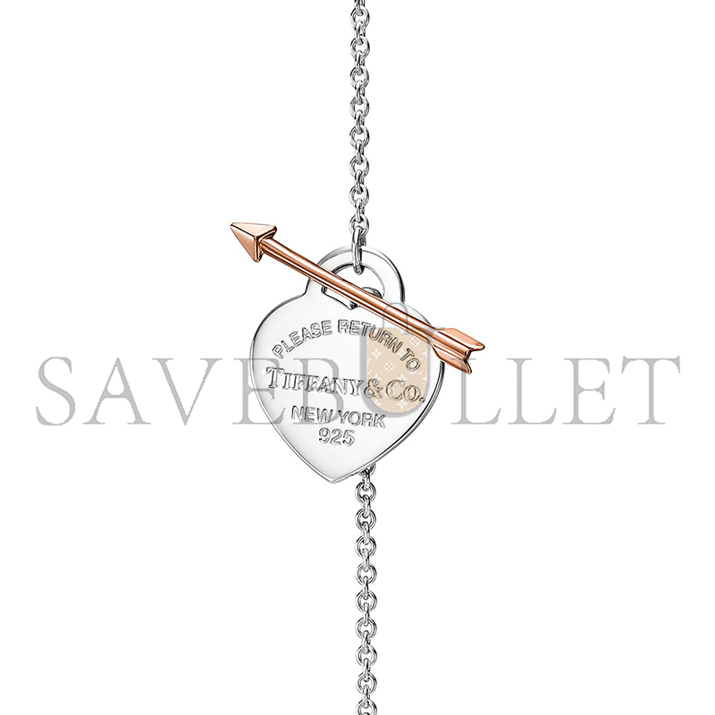 TIFFANY LOVESTRUCK HEART TAG PENDANT IN SILVER AND ROSE GOLD, MEDIUM 70878224
