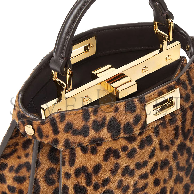 FENDI PEEKABOO ISEEU PETITE PRINTED CAVALLINO CALFSKIN BAG 8BN335AYD4F0A6E (20*15.5*11cm)
