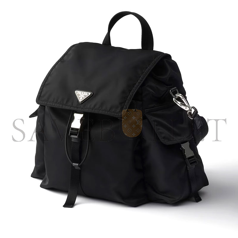 PRADA EXPLORE RE-NYLON GLOSSY LEATHER BACKPACK 2VZ118 (39*37*20cm)