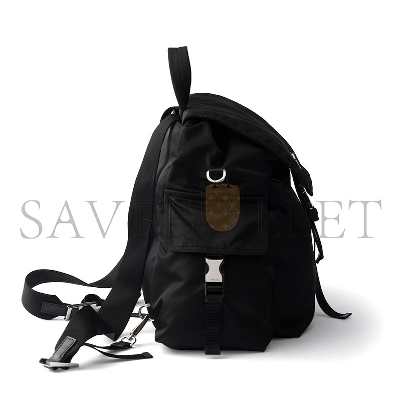 PRADA EXPLORE RE-NYLON GLOSSY LEATHER BACKPACK 2VZ118 (39*37*20cm)