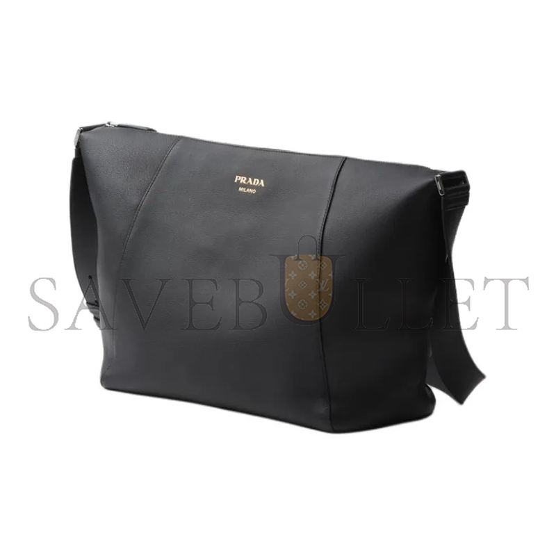 PRADA LOGO-STAMP LEATHER SHOULDER BAG 2VH177 (30*27.5*14cm)