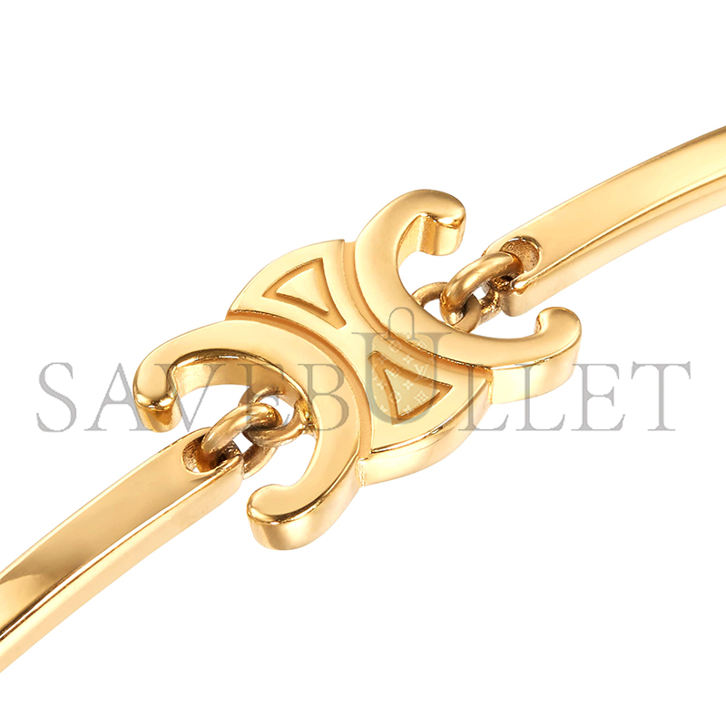 CELINE TRIOMPHE ARTICULATED BRACELET IN BRASS WITH GOLD FINISH 46Z676BRA.35OR