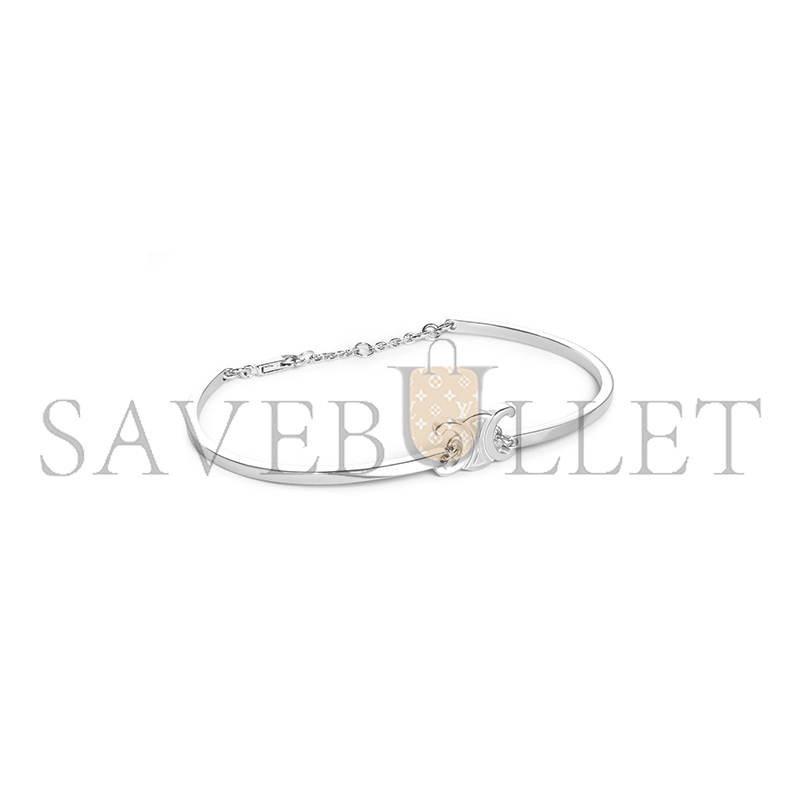 CELINE TRIOMPHE ARTICULATED BRACELET IN BRASS WITH RHODIUM FINISH 46Z676BRA.36SI