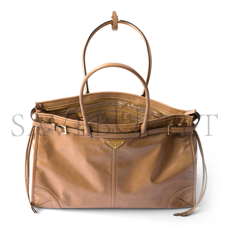 PRADA BONNIE EXTRA-LARGE LEATHER HANDBAG 1BA439 (42*30*12cm)