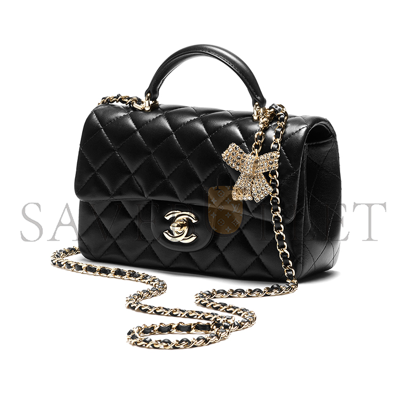 CHANEL MINI CLASSIC HANDBAG WITH TOP HANDLE AS2431 (20*12*6cm)