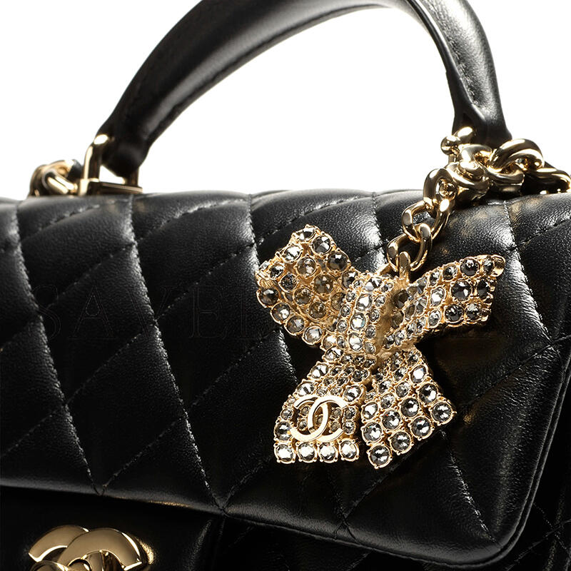 CHANEL MINI CLASSIC HANDBAG WITH TOP HANDLE AS2431 (20*12*6cm)